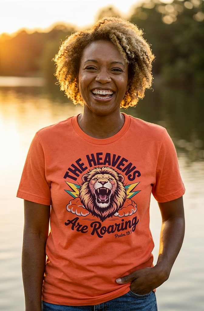 Premium Unisex Crewneck T-shirt [Womens Heavens are Roaring]
