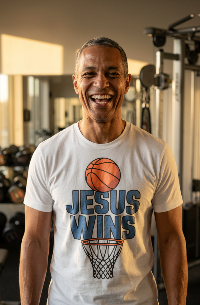 Premium Unisex Crewneck T-shirt [Mens Jesus Wins]