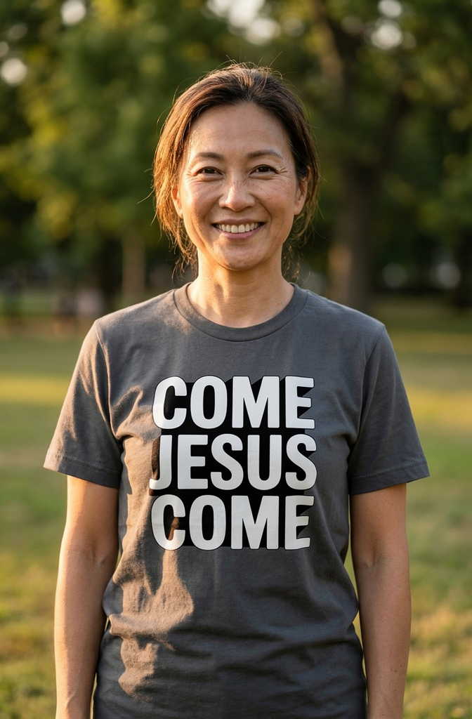 Premium Unisex Crewneck T-shirt [Womens Come Jesus Come]