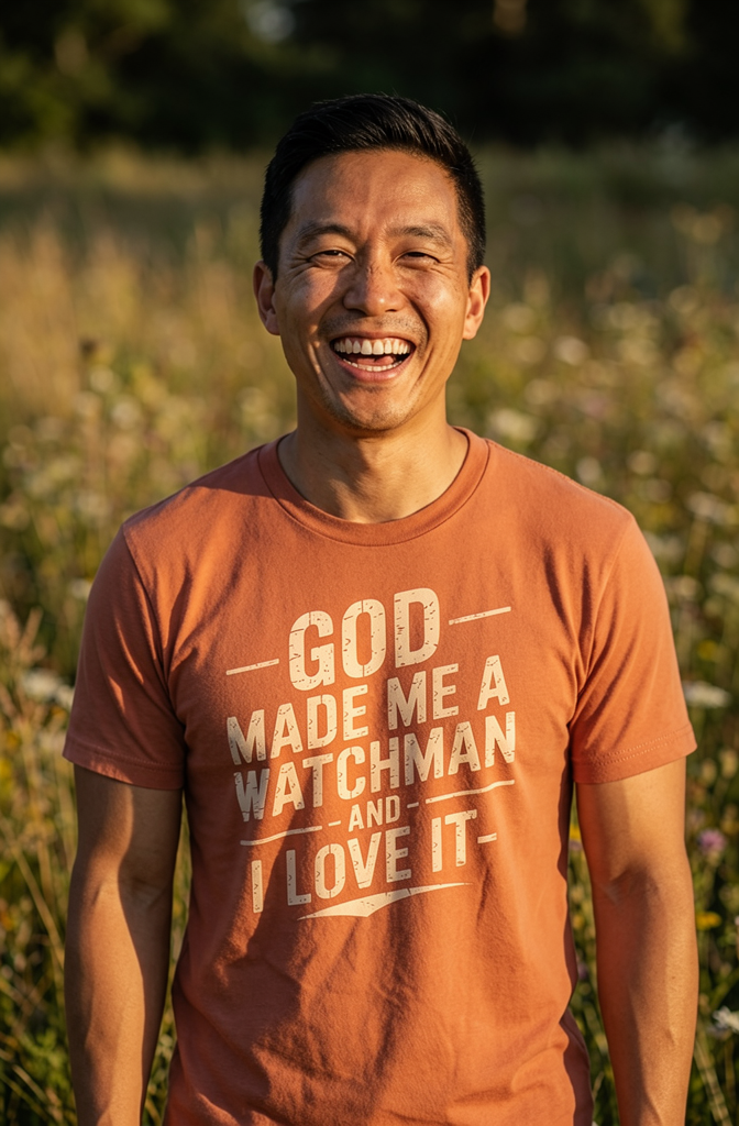 Premium Unisex Crewneck T-shirt [God Made Me a Watchman]