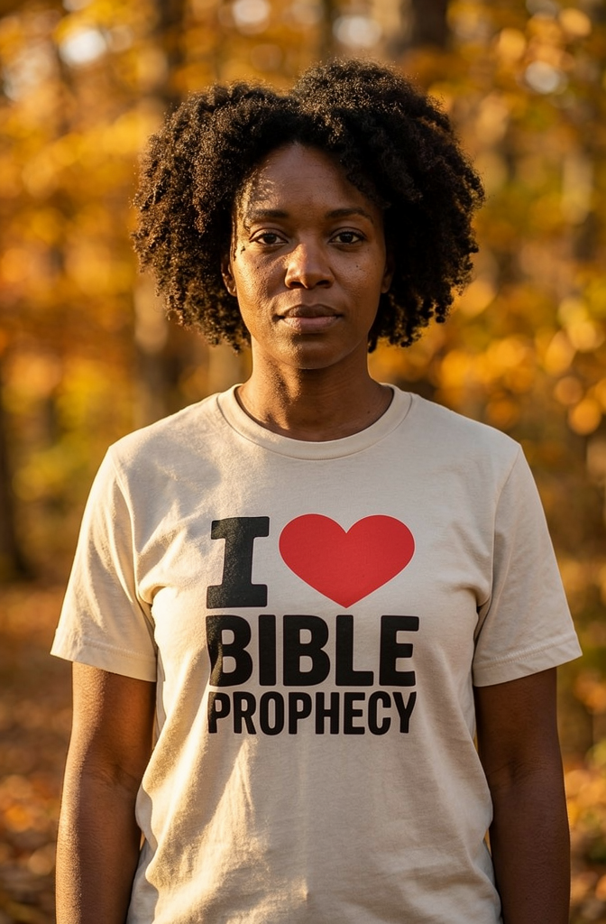 Premium Unisex Crewneck T-shirt [Womens I ❤️ Bible Prophecy]
